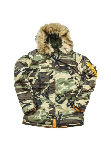 Камуфляжная зимняя куртка Аляска HUSKY Camo/Orange | Nord Denali