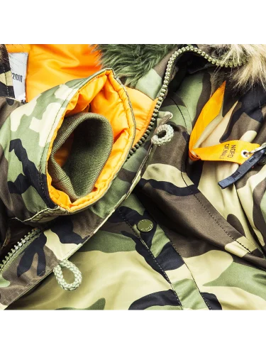 Камуфляжная зимняя куртка Аляска HUSKY Camo/Orange | Nord Denali