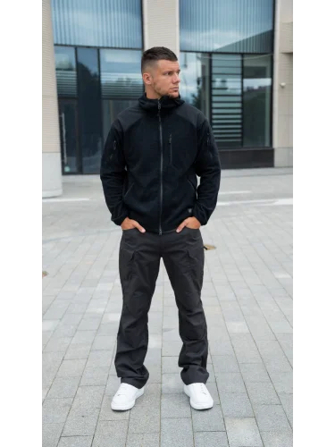 Кофта флисовая Alpha Hoodie Black | Helikon-tex