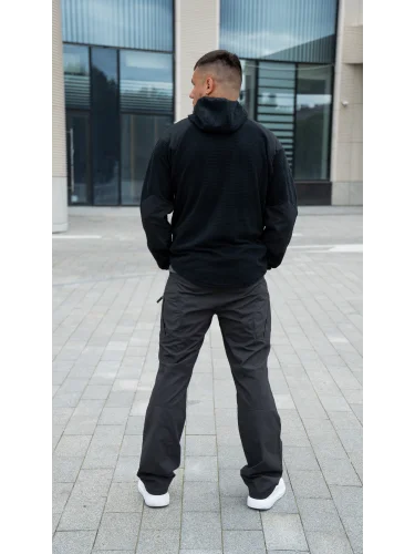 Кофта флисовая Alpha Hoodie Black | Helikon-tex