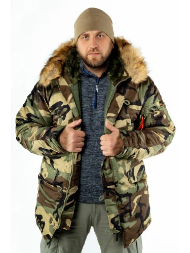 Камуфляжная зимняя куртка Аляска HUSKY Camo/Olive | Nord Denali