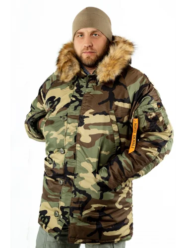 Камуфляжная зимняя куртка Аляска HUSKY Camo/Olive | Nord Denali