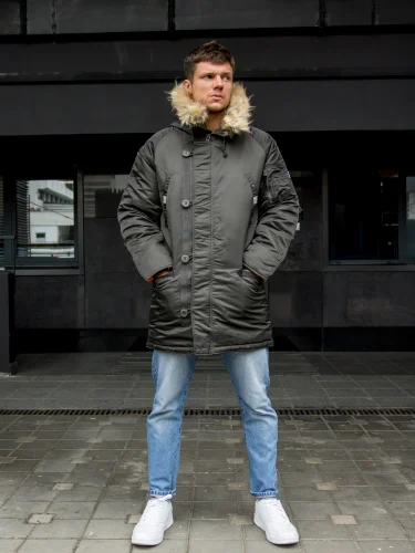 Куртка Аляска HUSKY Long Beluga/Orange | Apolloget