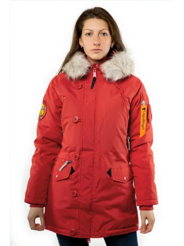Куртка Аляска женская OXFORD Simple Red / White Grey | Apolloget