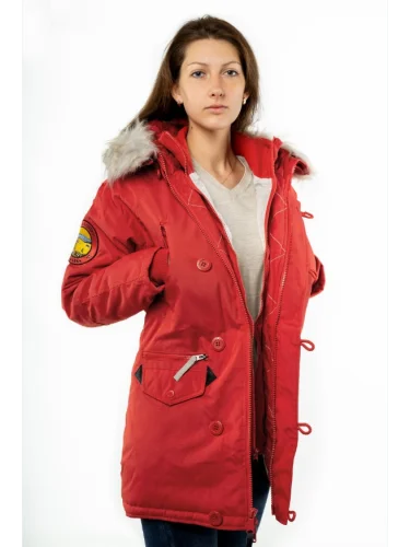 Куртка Аляска женская OXFORD Simple Red / White Grey | Apolloget