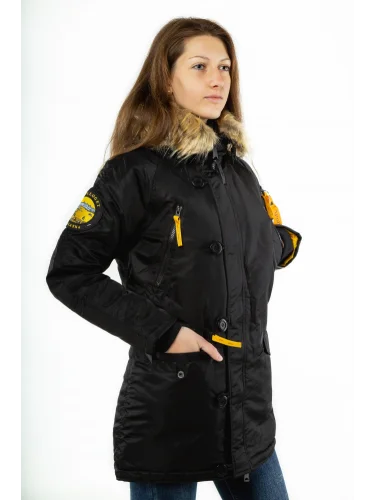 Куртка Аляска женская WMN Black/Yellow | Apolloget
