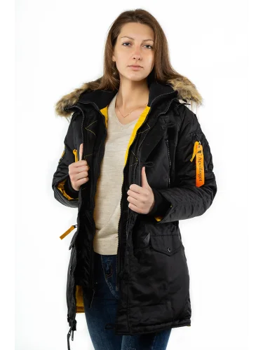 Куртка Аляска женская WMN Black/Yellow | Apolloget