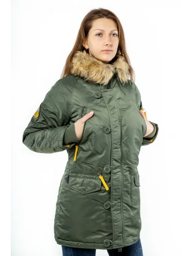 Куртка Аляска женская WMN Sage Green/Yellow | Apolloget