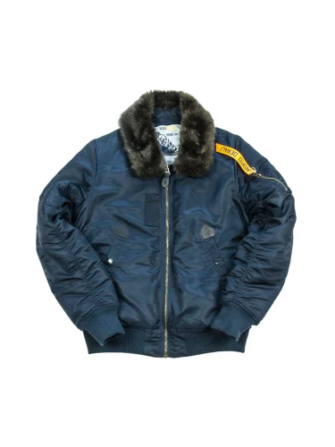 Зимняя куртка Бомбер с мехом Denali B-15 Ink/Red | Nord Denali