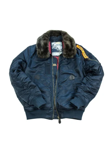 Зимняя куртка Бомбер с мехом Denali B-15 Ink/Red | Nord Denali