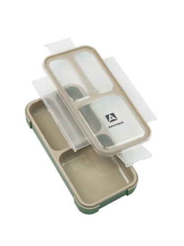 Ланч-бокс с отделениями на 0.42л 034-420 Зеленый/Бежевый | Арктика