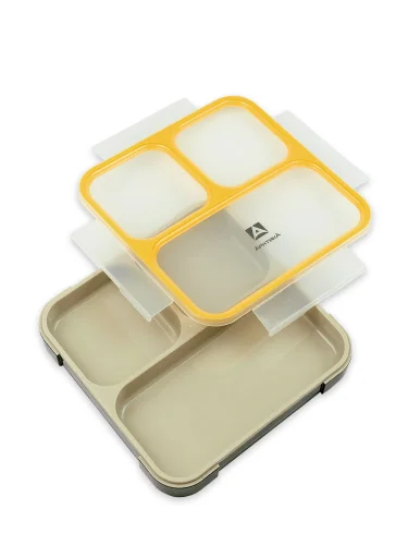 Ланч-бокс с отделениями на 0.8л 033-800 Черный/Желтый | Арктика