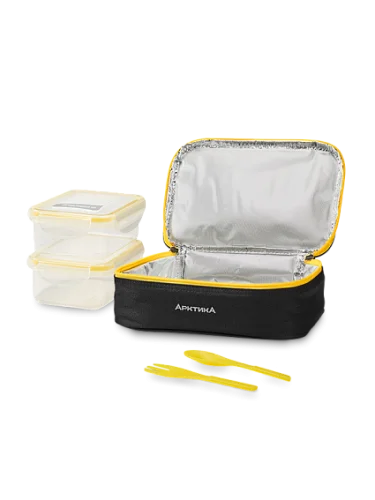 Ланч-сумка 020-2000 с 2мя контейнерами Черный| Арктика