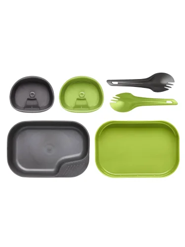 Набор посуды 6 предметов CAMP-A-BOX DUO LIGHT Lime/Dark Grey | WILDO