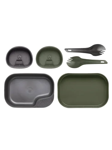 Набор посуды 6 предметов CAMP-A-BOX DUO LIGHT Olive/Dark Grey | WILDO