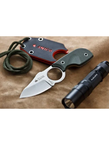 Нож шейный Amigo X D2 Satin Black | Kizlyar Supreme