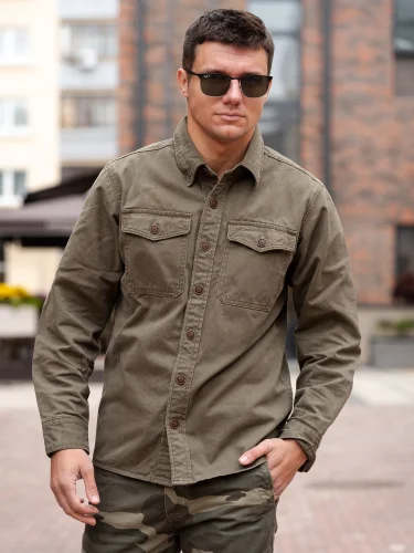 Рубашка Military Classic Olive | HAPPER & NEYER