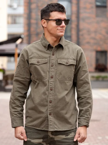 Рубашка 2519 Military Classic Olive | HAPPER & NEYER