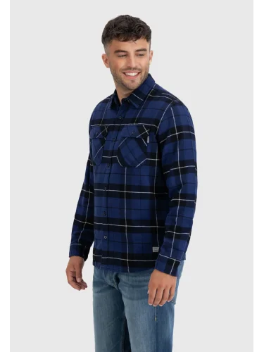 Рубашка Sem flannel 23104 kobalt check-Sem | Vintage Industries