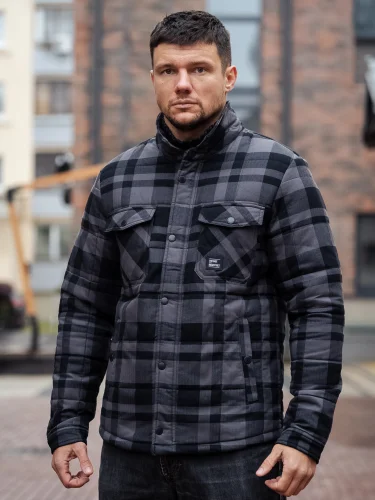Рубашка Square+padded 3545 grey check | Vintage Industries