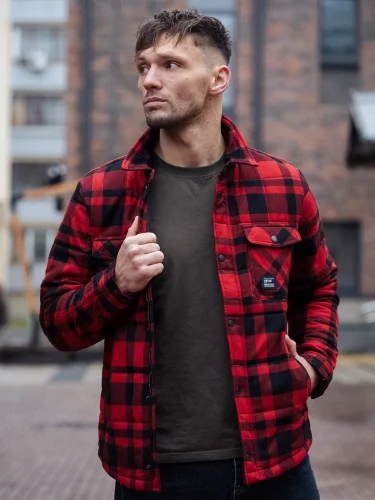 Рубашка Square+padded 3545 red check | Vintage Industries