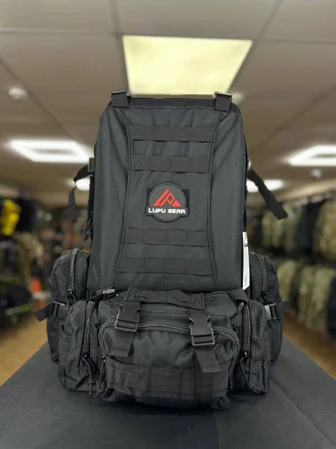 Рюкзак Тактический BL002 с разгрузкой Black 55L | Lupu Gear