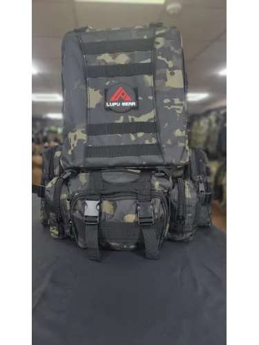 Рюкзак Тактический BL002 с разгрузкой Black Multicam 55L | Lupu Gear