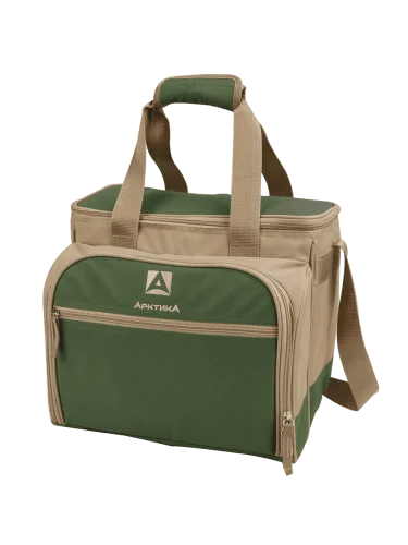 Сумка Холодильник с набором посуды 4100-3 Зелёная | Арктика