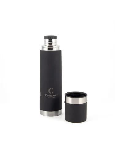 Термос COSMOS 1 л с двойной крышкой черный PF-TM-06 | Следопыт