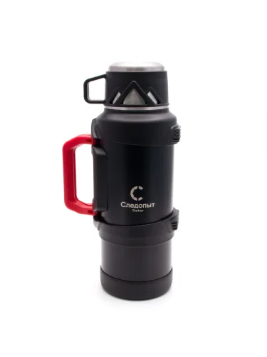 Термос DAKAR 1,9 л со складными ручками черный PF-TM-28 | Следопыт
