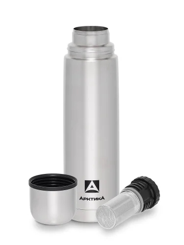 Термос для напитков с ситечком 1000мл 101-1000С Silver | Арктика