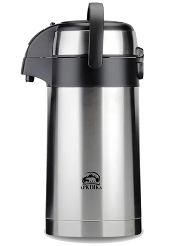 Термос Питьевой с пневмонасосом 3500 мл 501-3500 Silver | Арктика