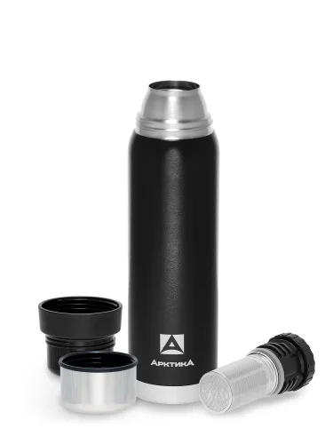 Термос Питьевой с ситечком 900 мл 106-900C Черный | Арктика