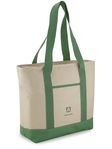 Термосумка шоппер 3400-17 Зеленая/Бежевая | Арктика