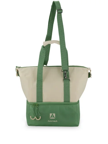 Термосумка шоппер 3600-11 Зеленый/Бежевый | Арктика